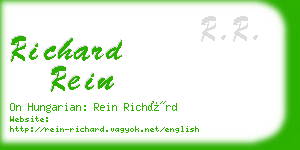 richard rein business card